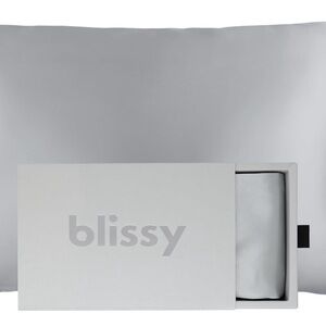 Blissy Silk Pillowcase - 100% Pure Mulberry Silk Pillow Cover(Standard, Silver)
